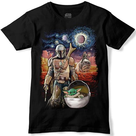 Star Wars Mandalorian Starry Night T Shirt Small