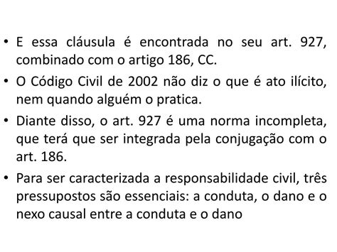 Artigo 186 E 927 Do Código Civil - PPT - Responsabilidade Civil PowerPoint Presentation, free download ...