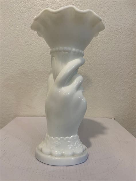 Vintage Westmoreland Milk Glass Hand Vase Etsy