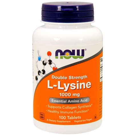 L Lysine 1000mg 100 Tabletes Now Foods