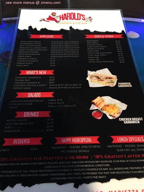 Menu At Harold S Chicken Ice Bar Marietta