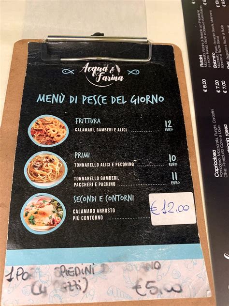 Menu Da Acqua E Farina Ristorante Nettuno