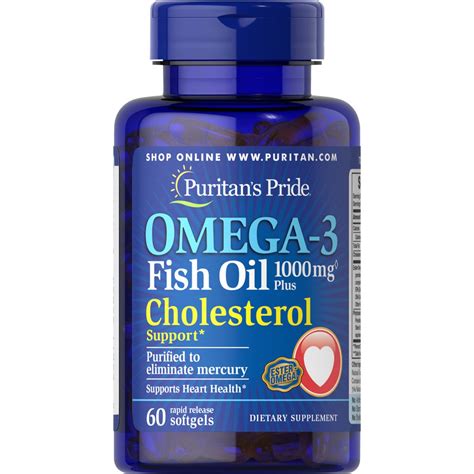 Puritan S Pride Omega Fish Oil Mg Plus Cholesterol Support