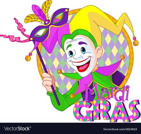 Mardi Gras Jester Royalty Free Vector Image Vectorstock