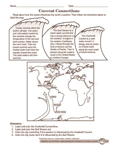 Ocean Currents Worksheets