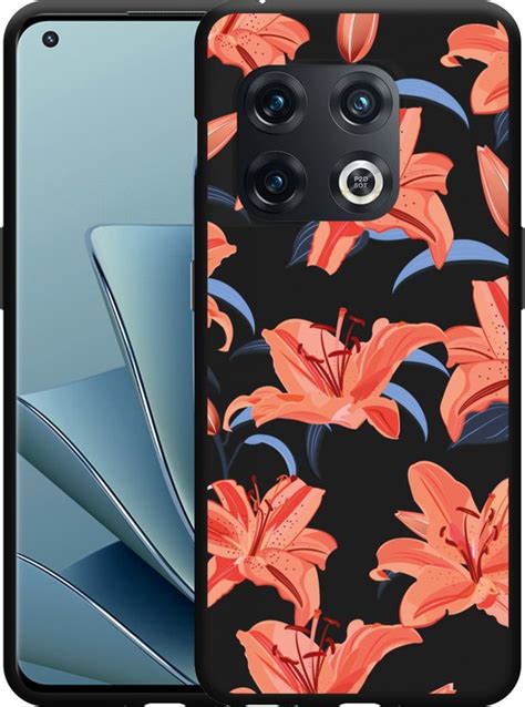 Cazy Hoesje Zwart Geschikt Voor OnePlus 10 Pro Flowers Bol