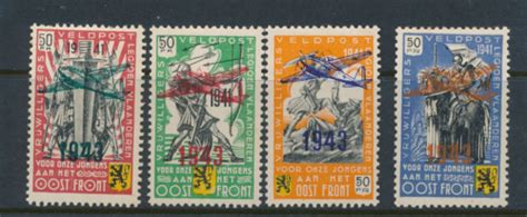 Germany Belgium Flemish Legion Ww Airmail Overprint Set Michel