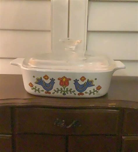 Corningware Country Festival Blue Bird Friendship Casserole Dish