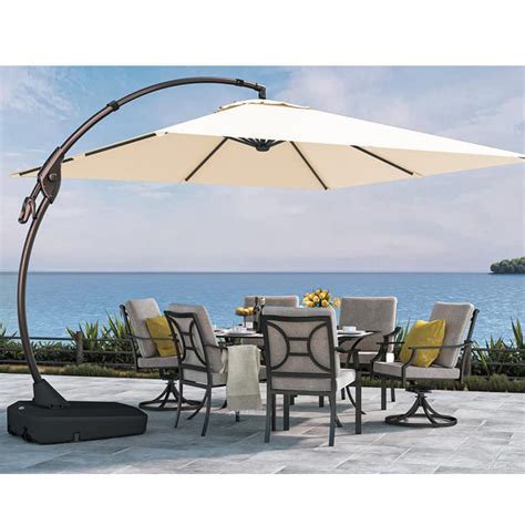 Arlmont Co Darry Outdoor Patio Umbrella With Base Deluxe Curvy