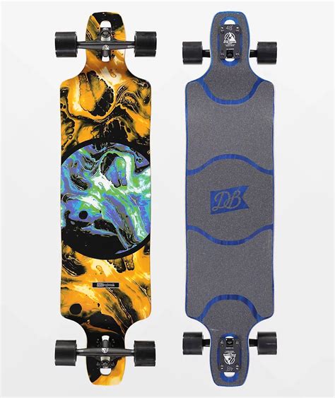 Db Longboards Paradigm Blue And Gold 41 Drop Through Longboard Complete