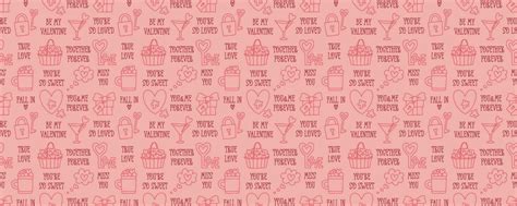 Valentines Day Doodle Style Seamless Pattern Hand Drawn Love Theme