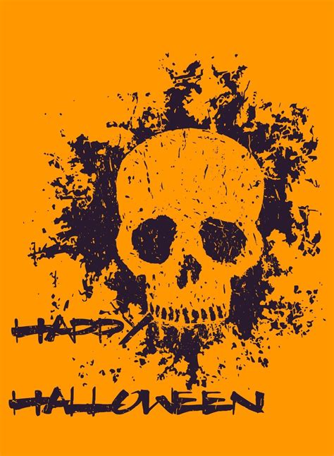 Halloween Poster With Grunge Skull 3108225 Vector Art At Vecteezy