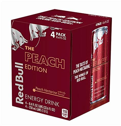 Red Bull Energy Drink Peach Nectarine 8 4 Fl Oz 4 Count