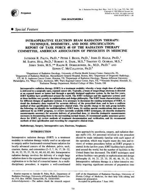 Pdf Intraoperative Electron Beam Radiation Therapy Technique