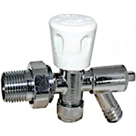 15mm Angled Lockshield Radiator Valve Drain Off Cock Plumb Spares Direct