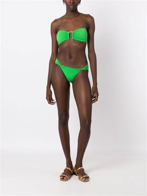 LENNY NIEMEYER Loop Twist Detail Bikini Bottoms Green Editorialist