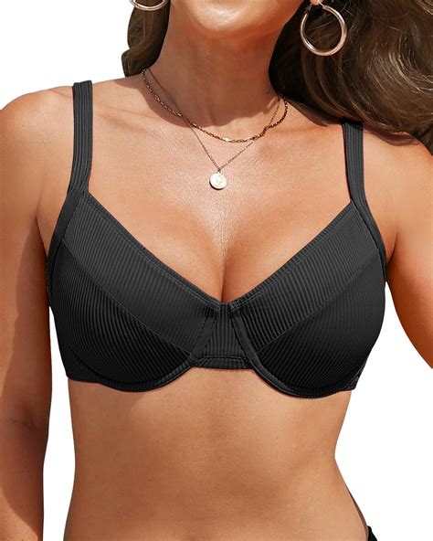 Amazon Women Underwire Bikini Tops Push Up Swim Top Only Bra Swimsuit Tops Bathing