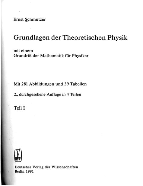 Grundlagen Der Theoretischen Physik