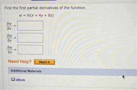 Solved Find The First Partial Derivatives Of The Function