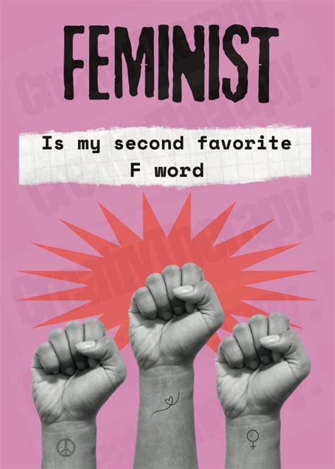 „feminist Ist Mein Zweitliebster Digitaler Download Für F Wort Poster Feministische Zitate