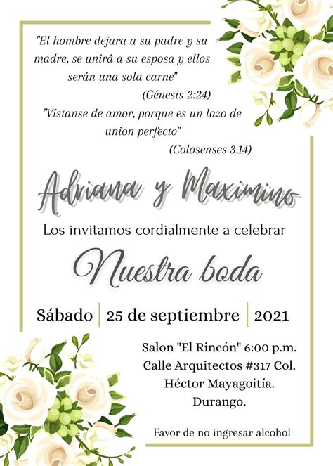 Invitación Para Boda Frases Invitaciones De Boda Texto Invitaciones