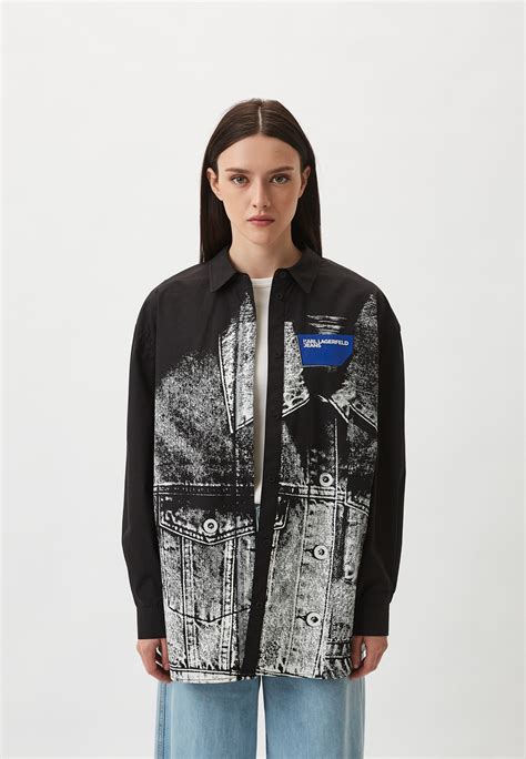 Рубашка Karl Lagerfeld Jeans, цвет: черный, MP002XW0ZJB9 — купить в ...