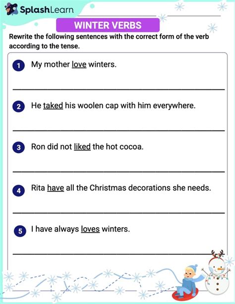 Printable 5th Grade Verbs And Tenses Worksheets SplashLearn 43 OFF