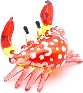 Amazon Witnystore Tiny Long Red White Dots Crab Figurine