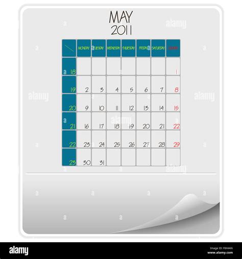 2011 calendar may Stock Photo - Alamy