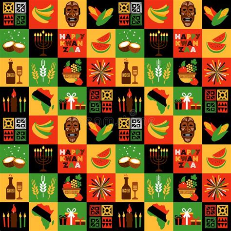 Banner Para Kwanzaa Con Colorido Tradicional Y Velas Que Representan