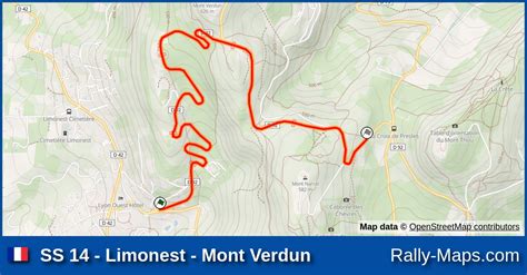 SS 14 Limonest Mont Verdun stage map Rallye Lyon Charbonnières