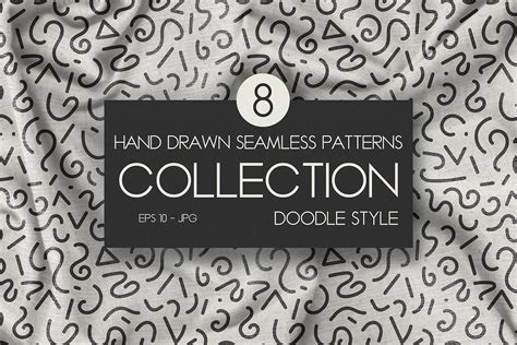 Set Of 8 Seamless Doodle Patterns Creative Market