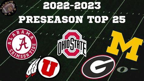 College Football Preseason Top 25 Poll 2022 2023 Youtube