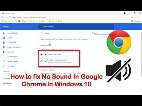 How To Fix No Sound In Google Chrome In Windows Youtube