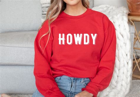 Howdy Womens Crewneck Sweatshirt Howdy Yall Sweatshirt Western Etsy