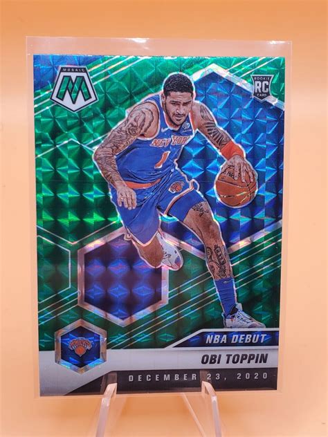 Obi Toppin New York Knicks Mosaic Green Prizm Nba Debut Rookie