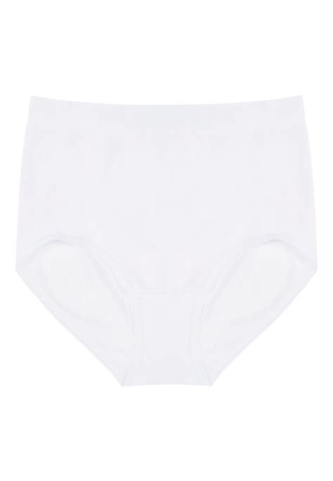 Womens White Seam Free High Leg Briefs Peacocks