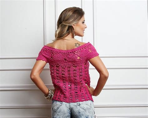 Blusa Em Croch Decote Canoa Armarinho S O Jos