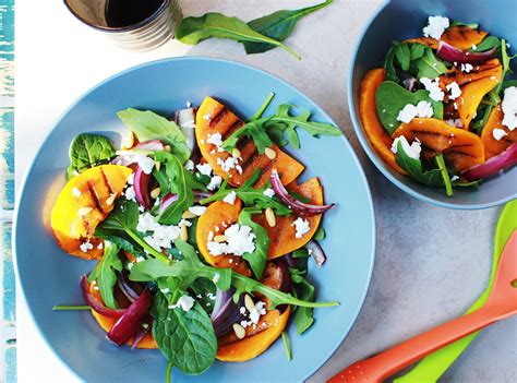 Grilled Pumpkin Red Onion Feta And Pine Nut Salad Sugar Et Al