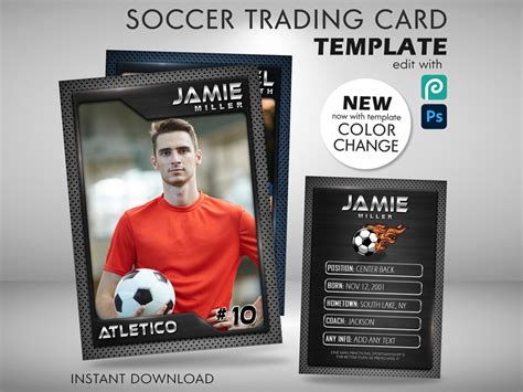 Soccer Trading Card Template Graphite Theme Psd Template Fully