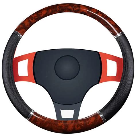 Car Steering Wheel Cover Non Slip Soft Artificial Leather Cm Wood