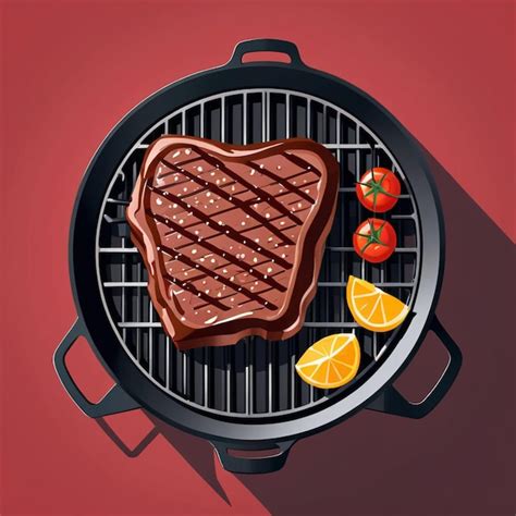 Premium Photo Illustration Of Delicious Grilled Steak With Vegetables