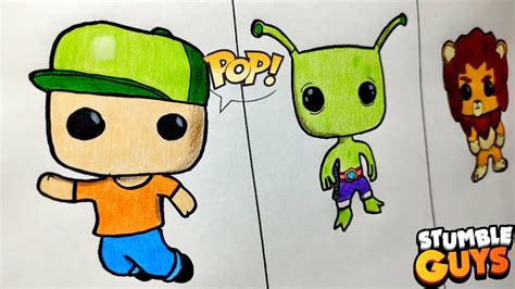 Dibujo Personajes De Stumble Guys Funko Pop Sr Stumble Alien Y Leon