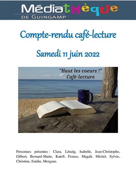 Calaméo Compte Rendu Café Lecture Samedi 11 Juin 2022