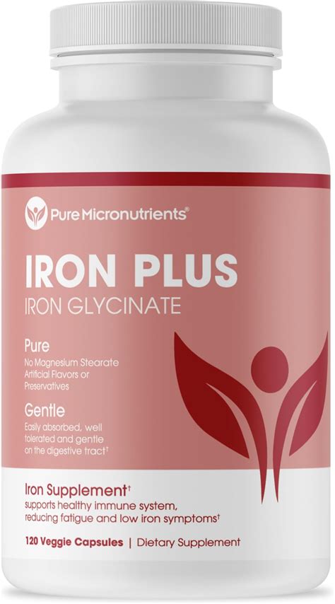 Iron Supplement For Women And Men Natural Ferrous Chelate Bisglycinate 25mg