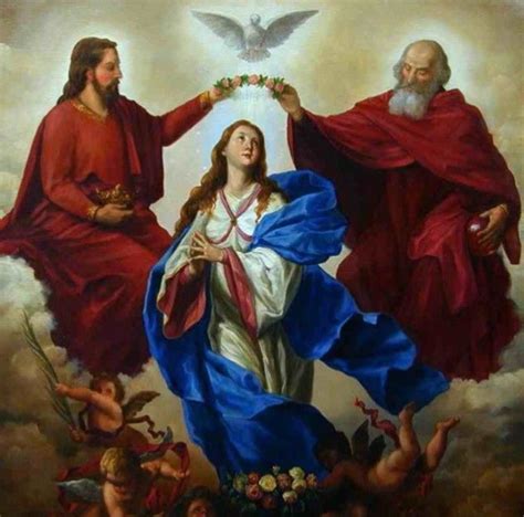 The crowning of Mary in Heaven Imagens católicas Santissima trindade