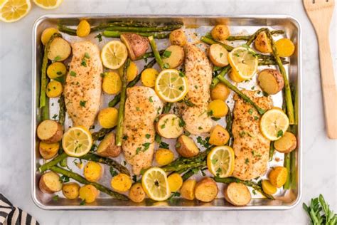 Sheet Pan Lemon Garlic Chicken Dinner Sweet Cs Designs