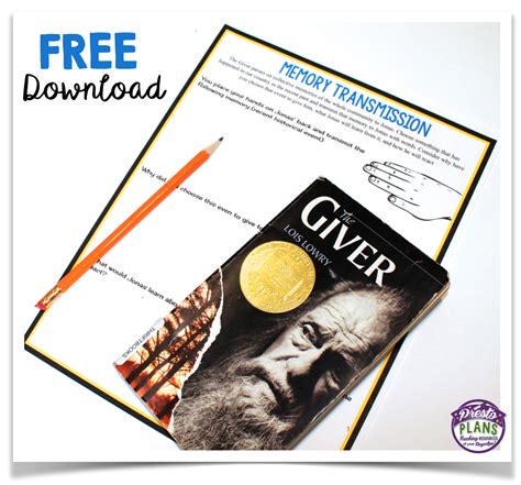 The Giver Memory Transmission Free Activity By Presto Plans Middle