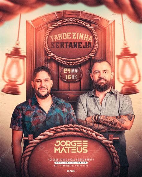 Social Media Flyer Feed Tardezinha Sertaneja Jorge E Mateus Psd