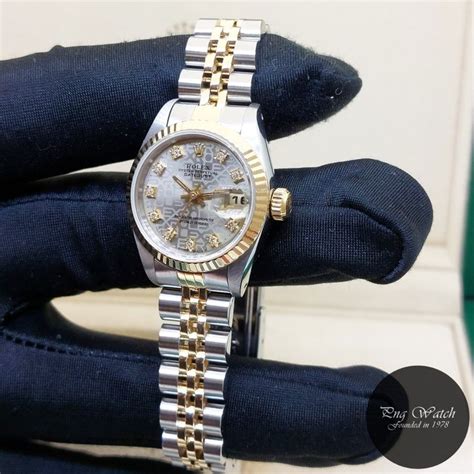 Rolex Mm Oyster Perpetual Grey Jubilee Vignette Diamonds Dial